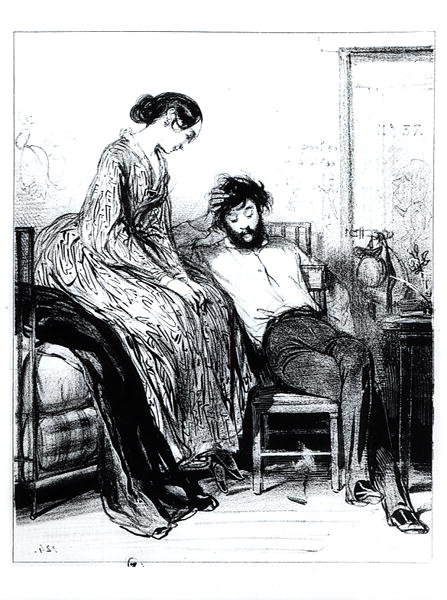 En prison pour dettes à Clichy, vers 1830-40 - Paul Gavarni