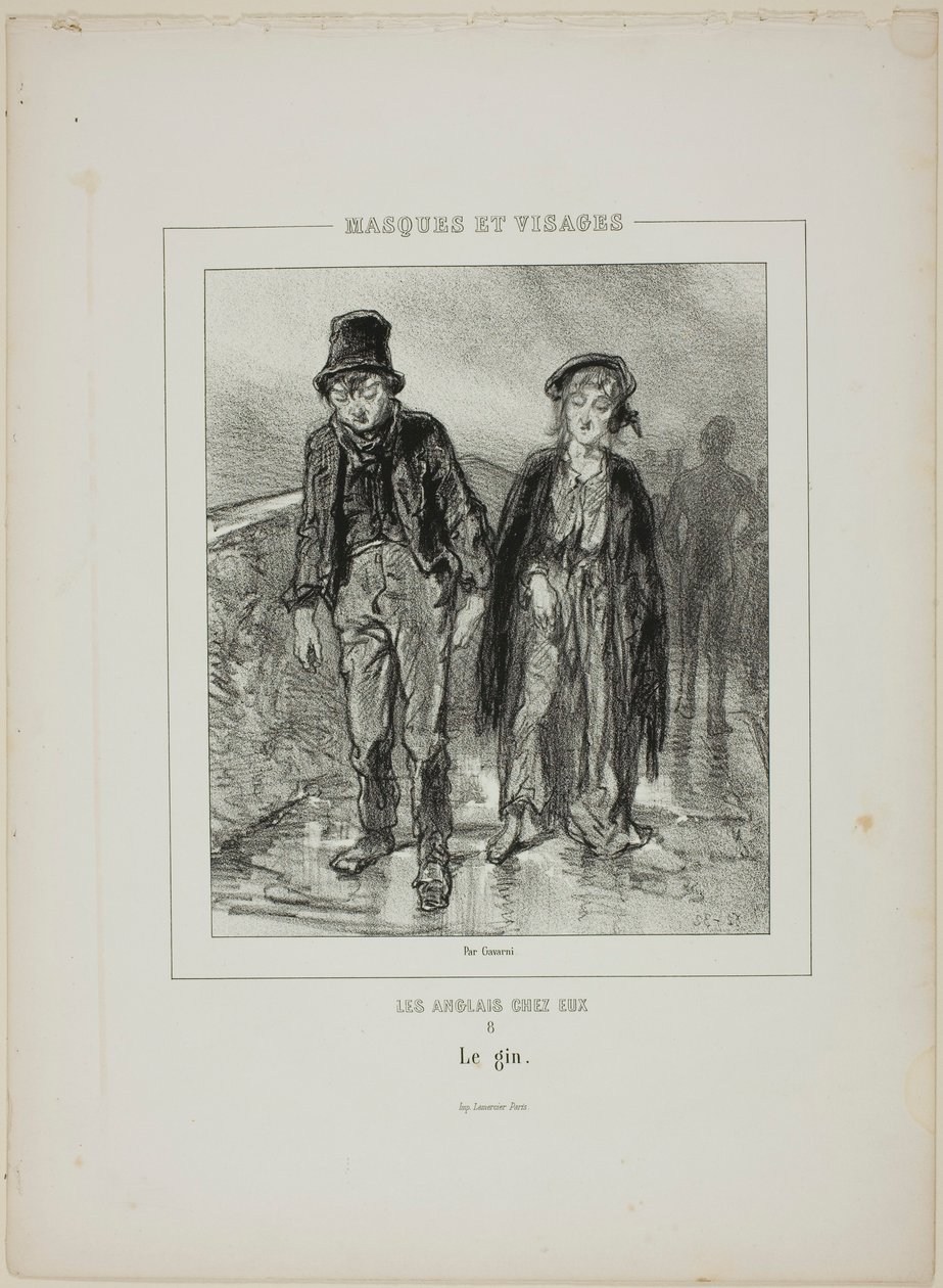 Les anglais chez eux: Le gin - Paul Gavarni