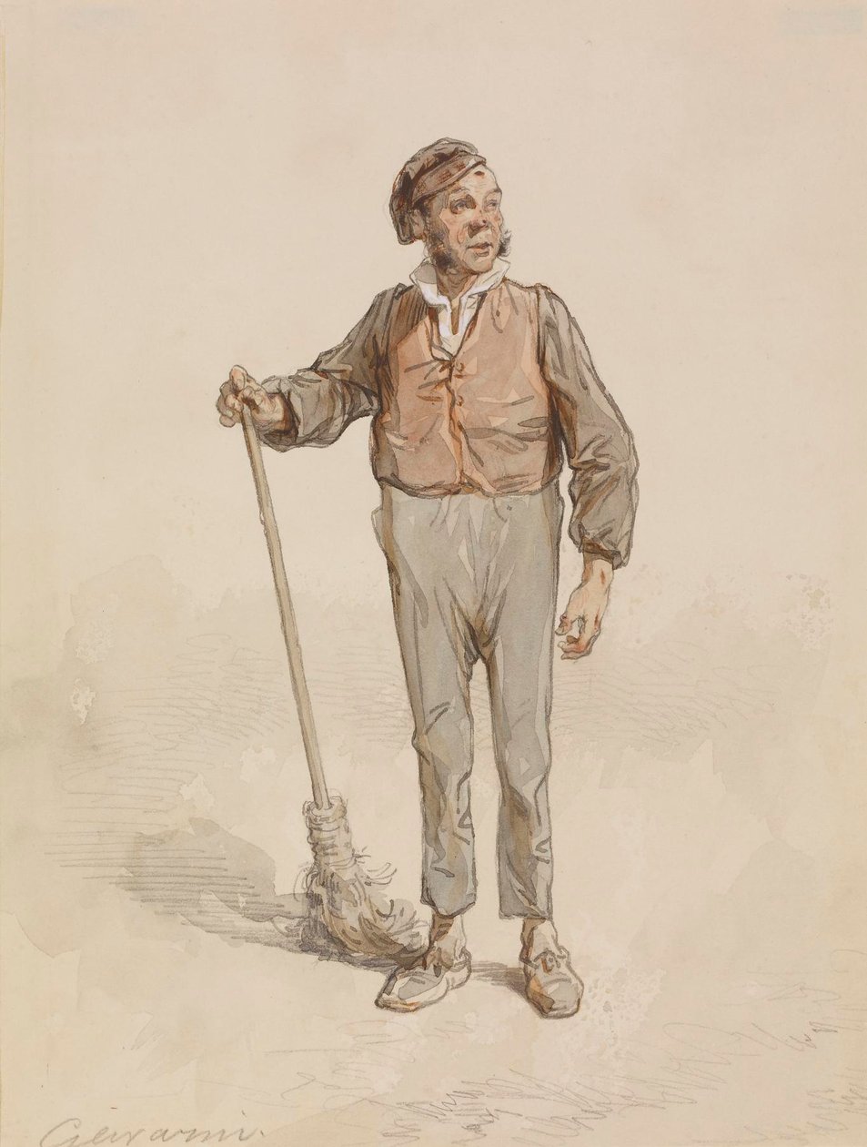 Homme au balai - Paul Gavarni