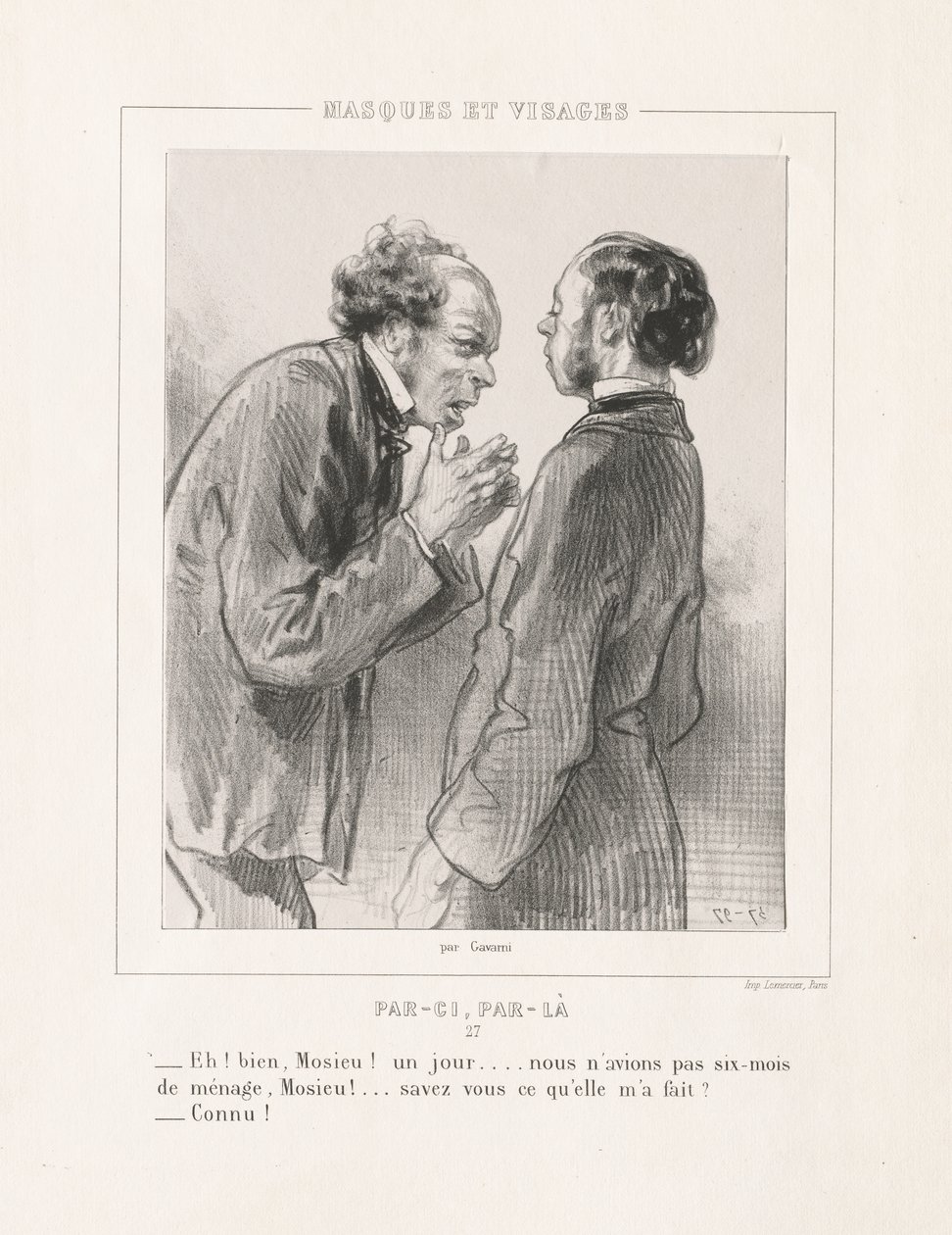 Masques et Visages : Par-ci, Par-là - Paul Gavarni