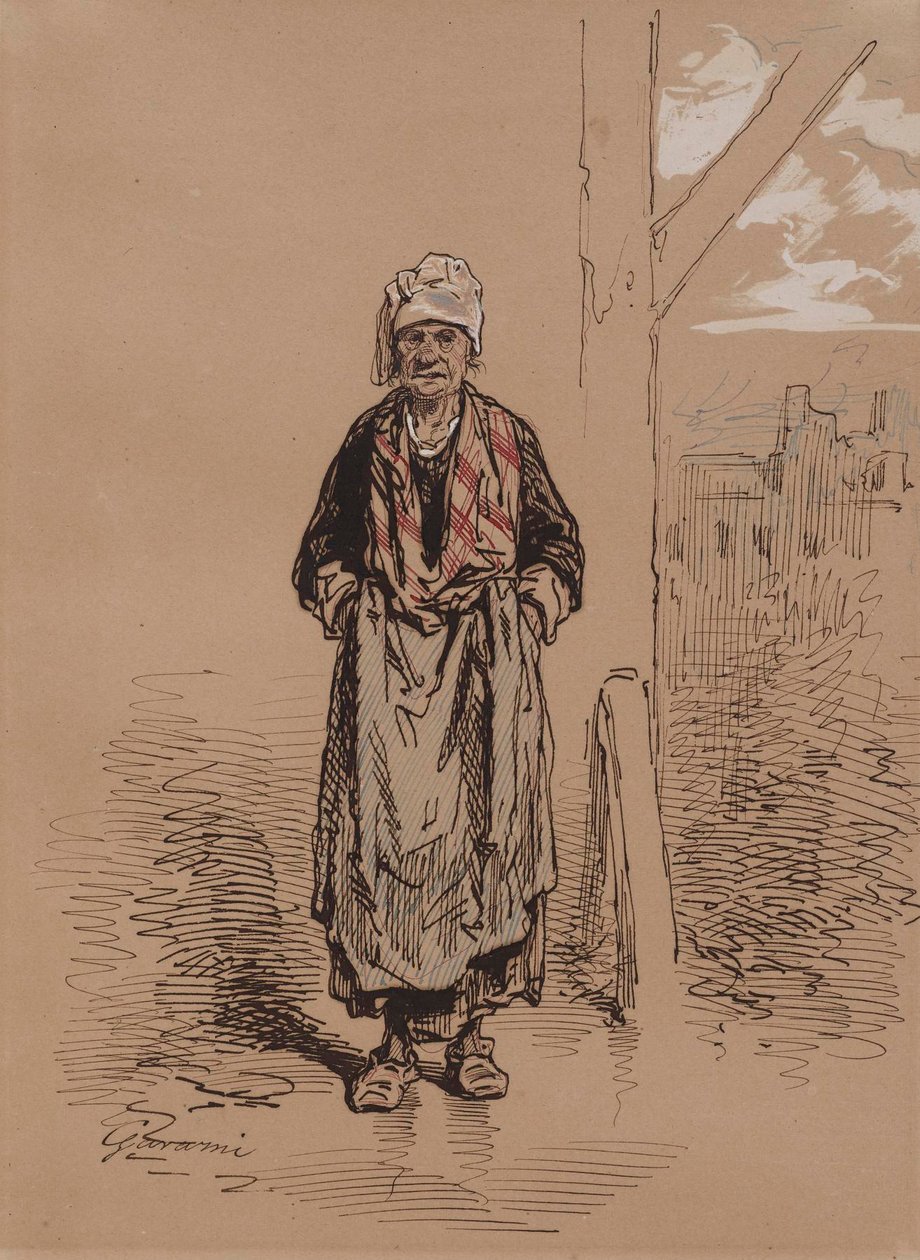 Vieille femme - Paul Gavarni