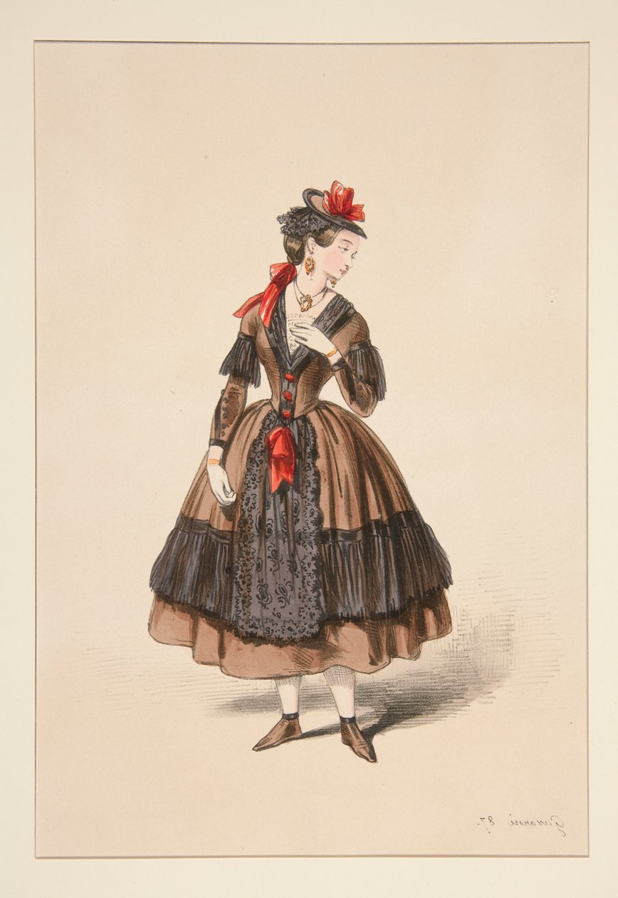 Portugaise. Corsage et jupe de soie, ... - Paul Gavarni