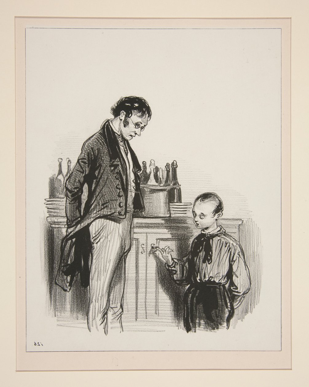 Papa, empeche donc Francoise de se moquer toujours de moi... - Paul Gavarni
