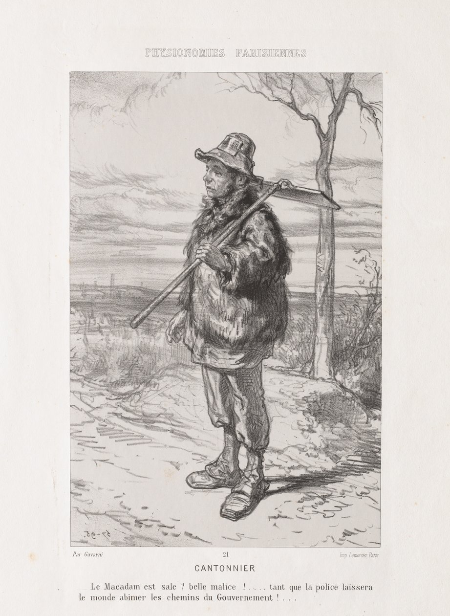 Physionomie parisienne : Balayeur de rue - Paul Gavarni