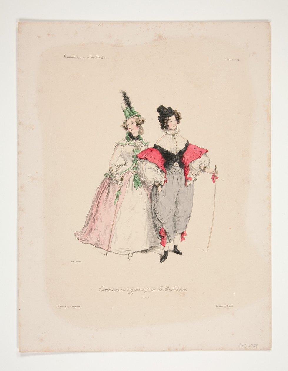 Travestissements originaux pour les bals de 1834. Nos 2 et 3. - Paul Gavarni