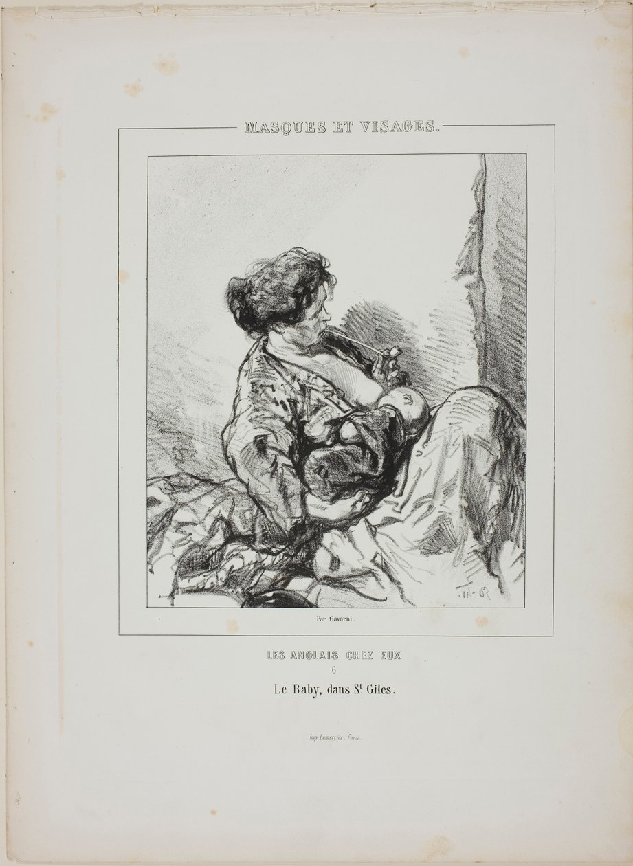 The Baby in Saint-Giles, from Masques et Visages - Paul Gavarni