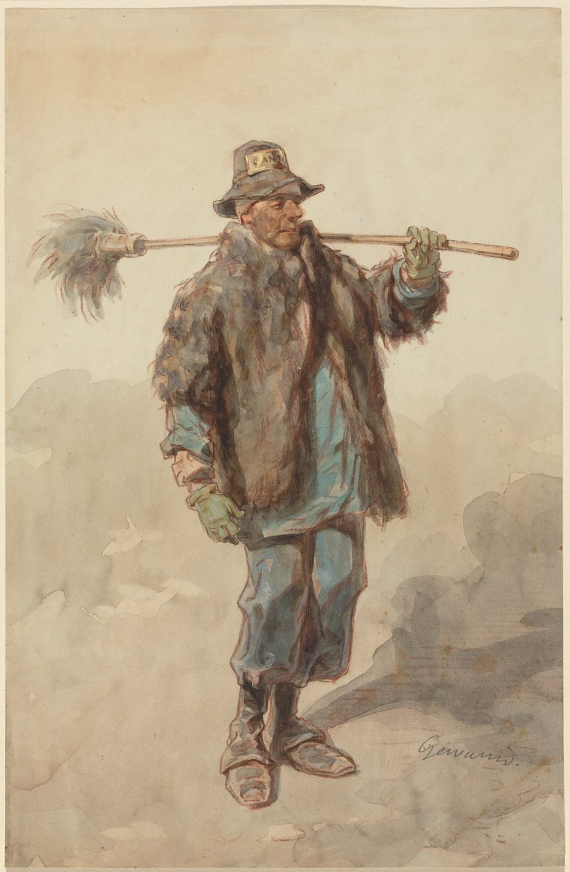 Le balayeur de rue (Le Cantonnier) - Paul Gavarni