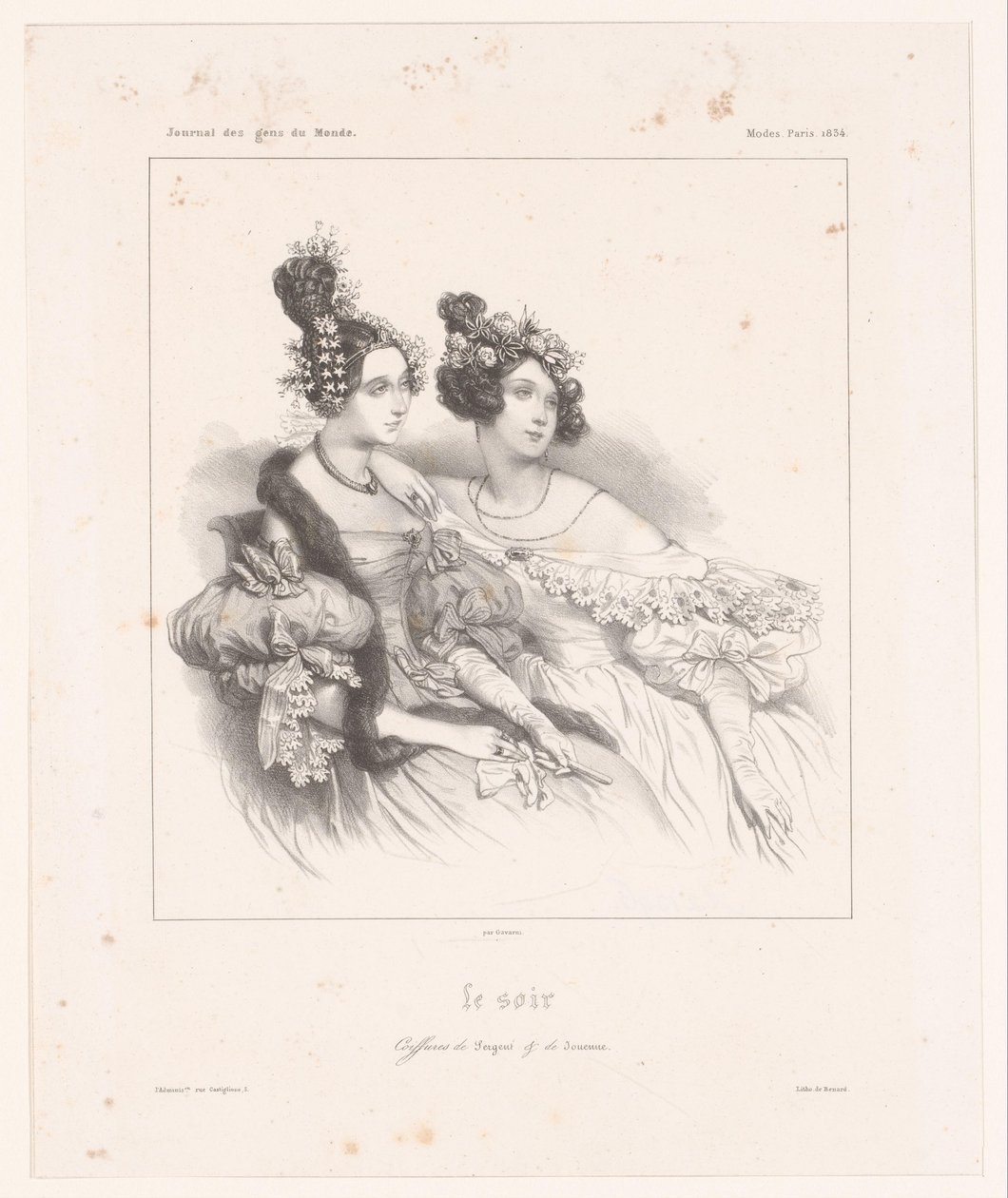 Deux coiffures de soirée pour dames - Paul Gavarni