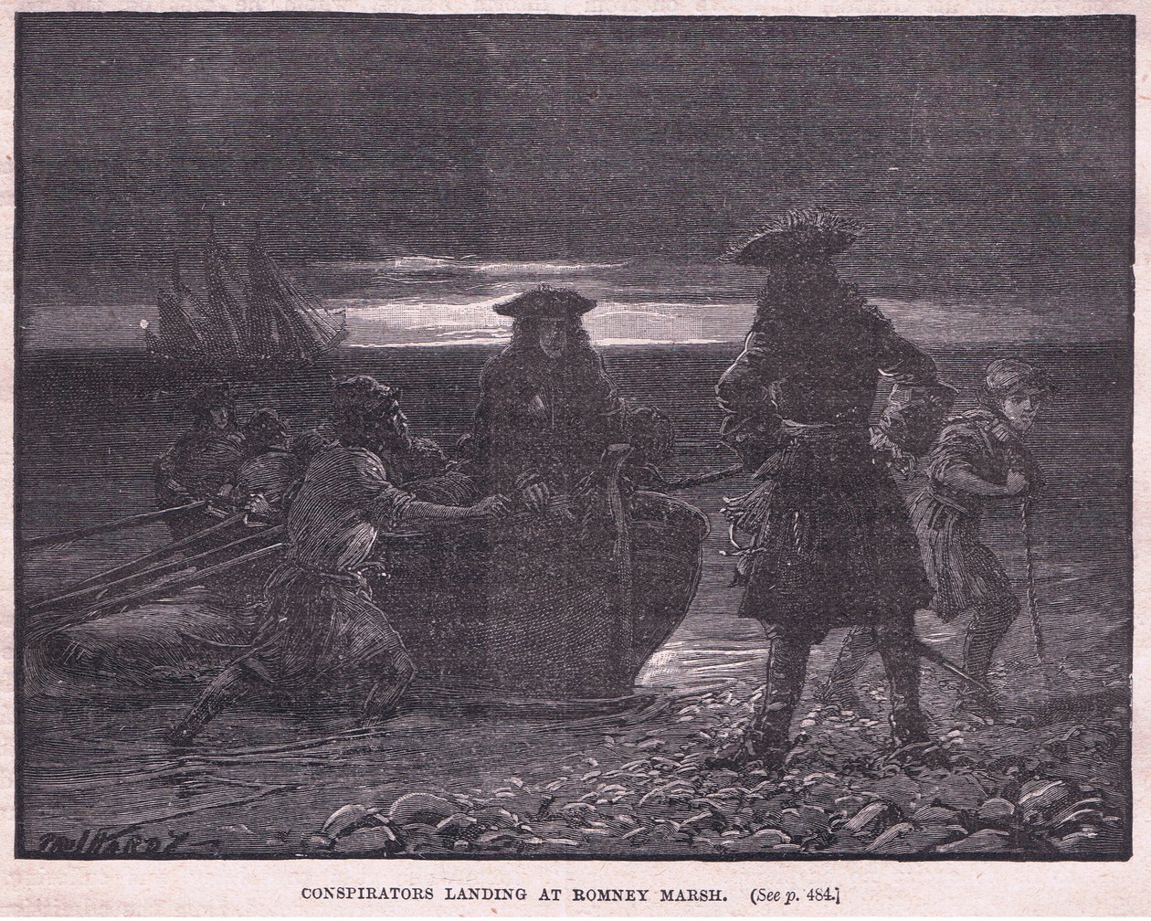 Conspirateurs débarquant à Romney Marsh en 1696 - Paul Hardy
