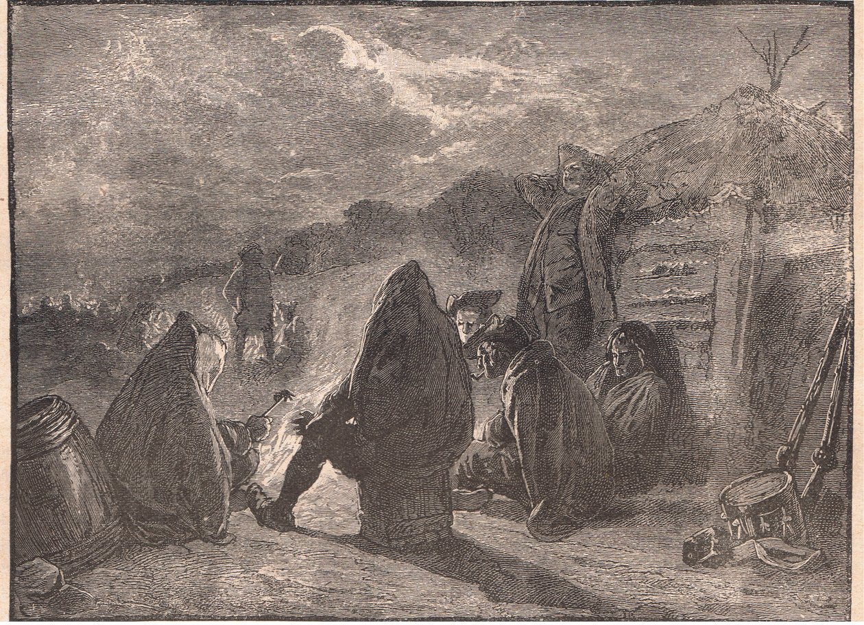 Washington à Valley Forge près du feu de camp - Paul Hardy