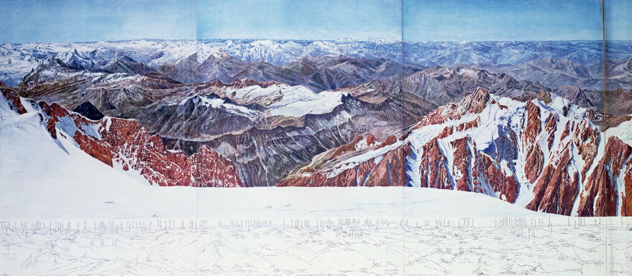 Vue panoramique du sommet du Pelvoux dans le Massif des Écrins, Alpes françaises - Paul Helbronner