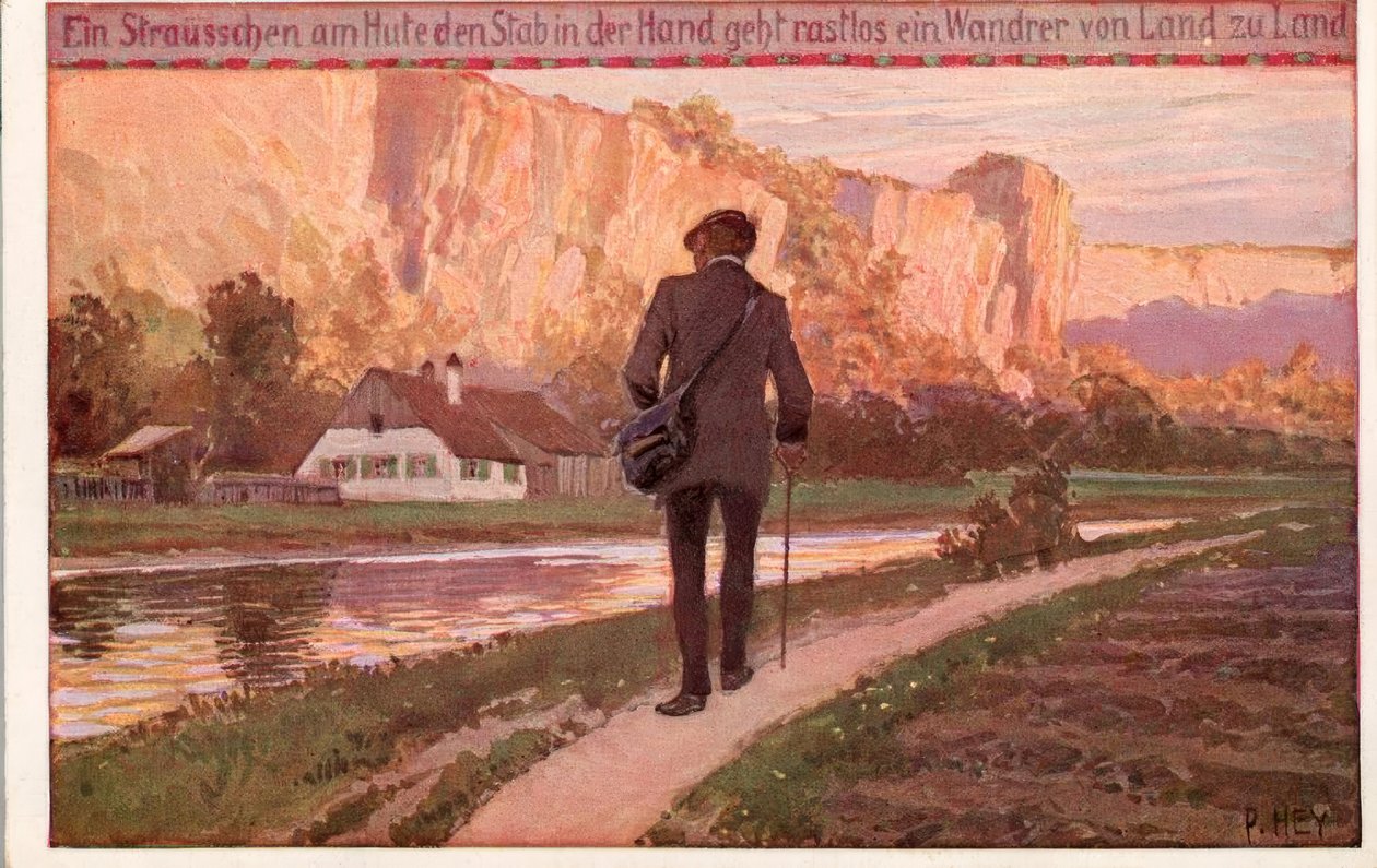 Un petit bouquet au chapeau, le bâton à la main (...) - Paul Hey
