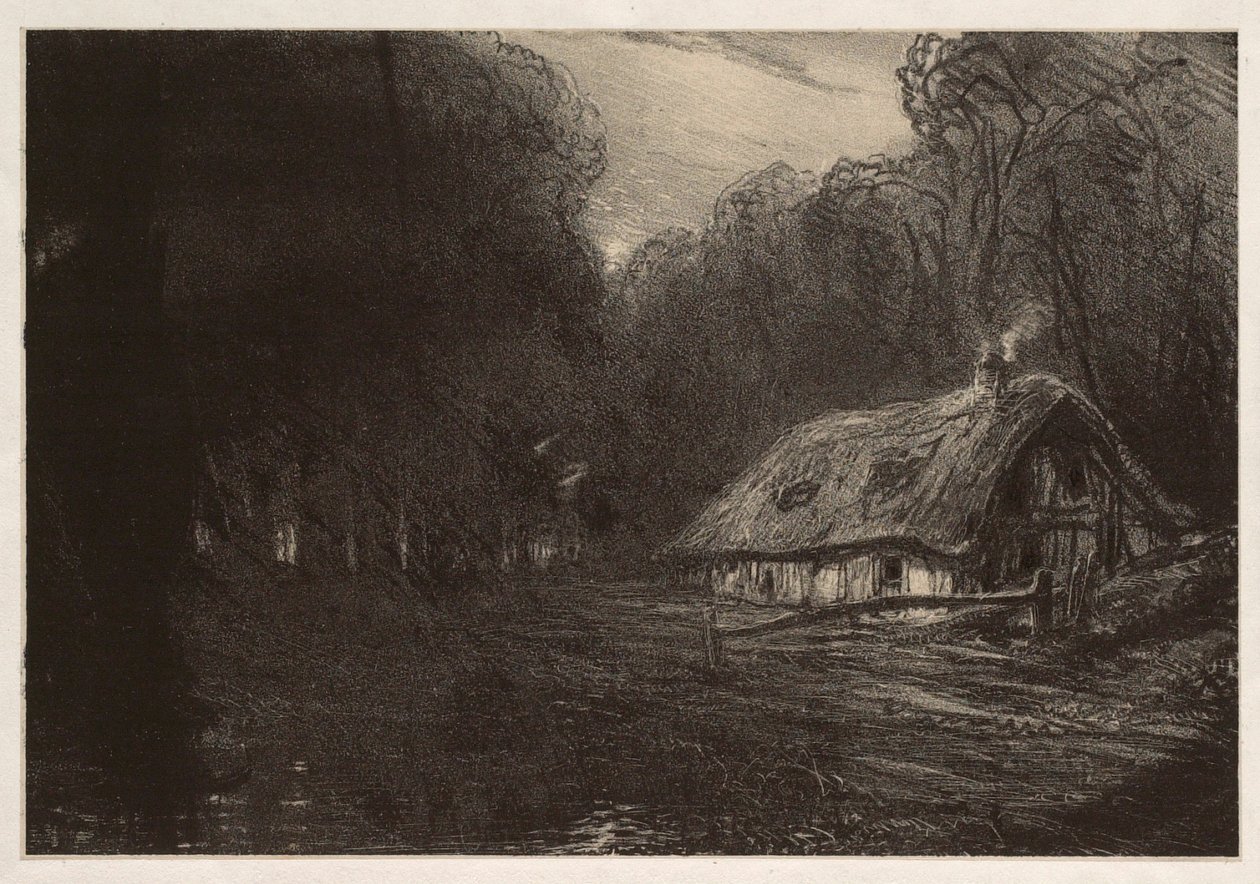 Chaumière dans la forêt - Paul Huet