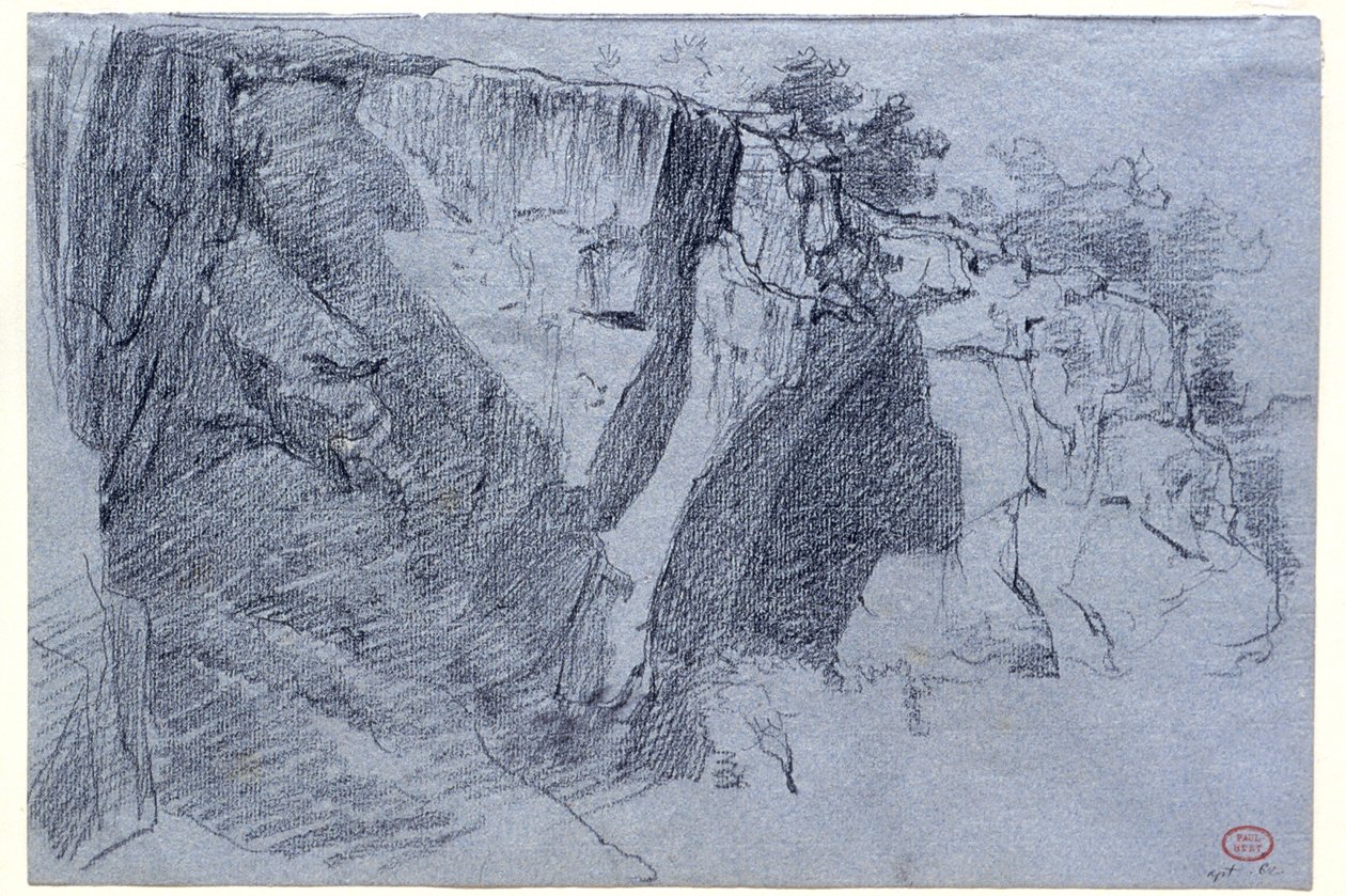 Paysage avec falaise - Paul Huet