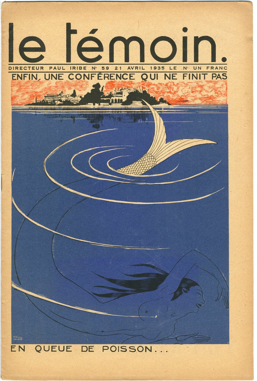 Couverture du magazine Le Témoin, satirique en couleurs, 21 avril 1935 - Paul Iribe