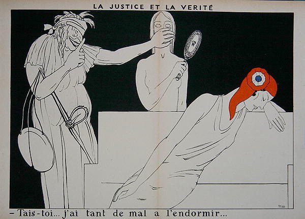 La justice bâillonnant la vérité pour que Marianne puisse dormir - Paul Iribe