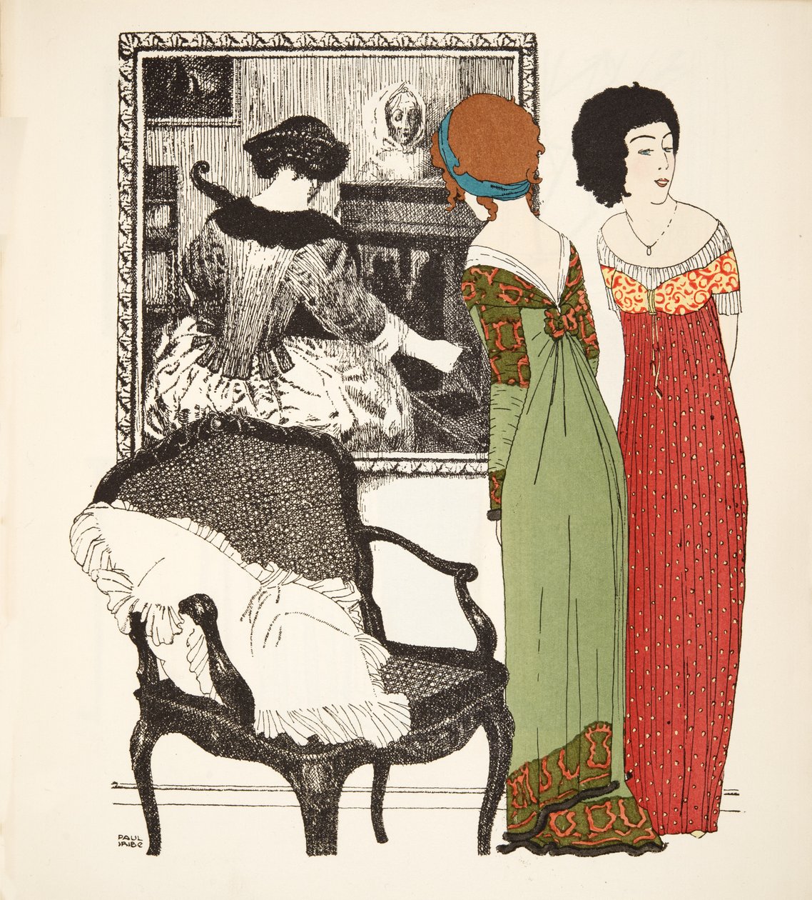 Deux robes empire de Les Robes de Paul Poiret pub. 1908 - Paul Iribe