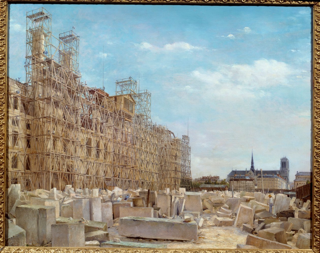 La mairie de Paris en reconstruction - Paul Joseph Victor Dargaud