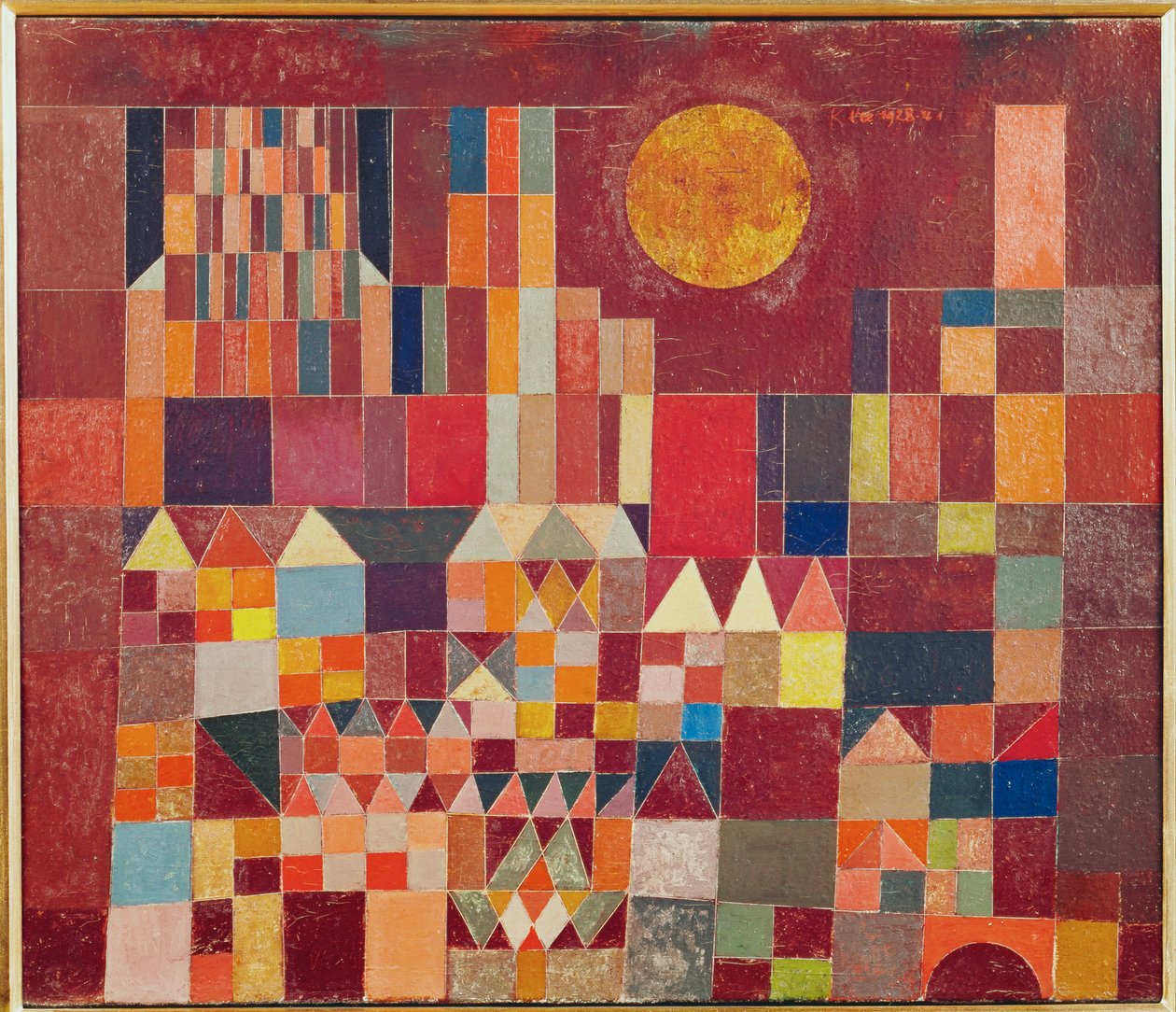 Château et soleil (peinture sur toile) - Paul Klee