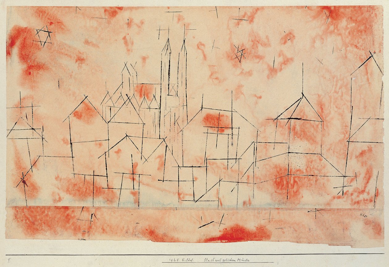 Ville avec cathédrale gothique - Paul Klee