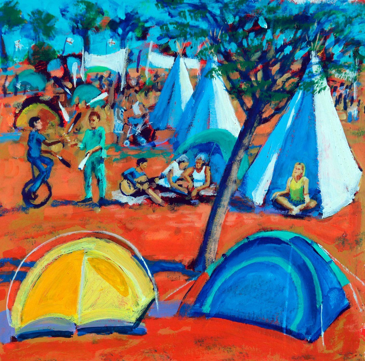 Festival, 2024 (acrylique sur papier) - Paul Powis