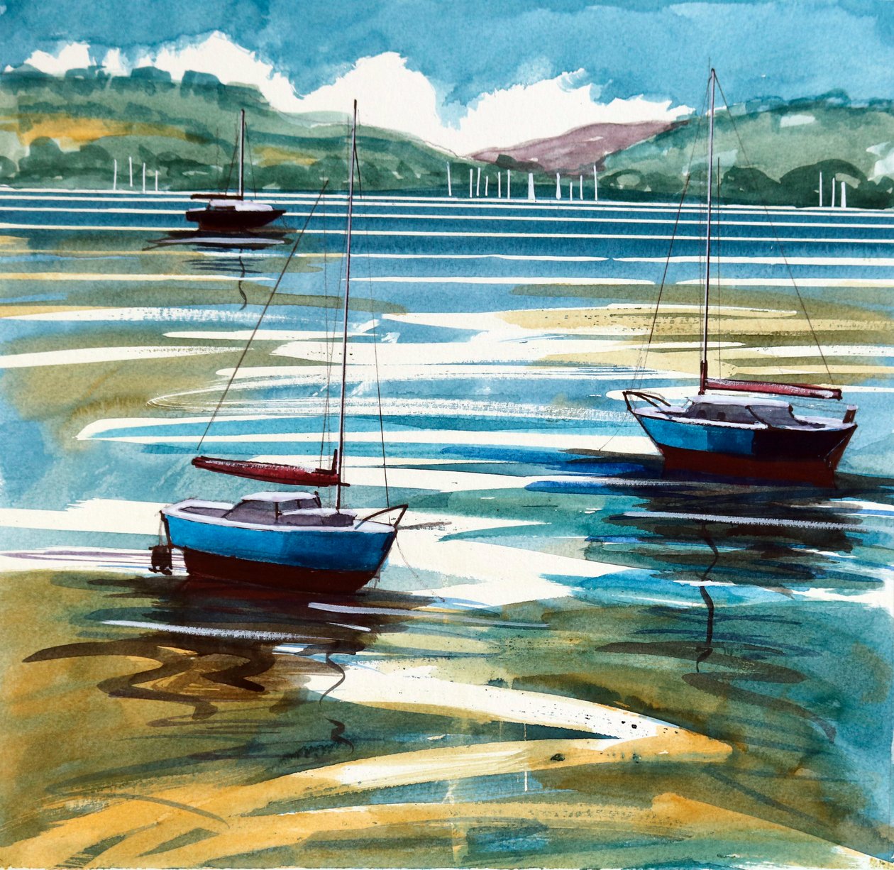 Estuaire de la rivière, 2024 (aquarelle sur papier) - Paul Powis