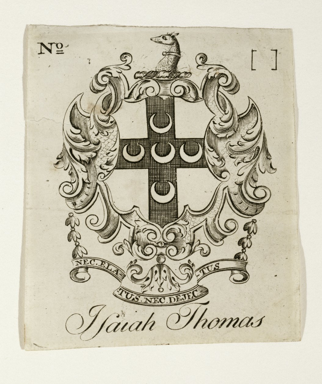 Ex-libris pour Isaiah Thomas (1749-1831), vers 1765-1770 (gravure sur papier vergé) - Paul Revere