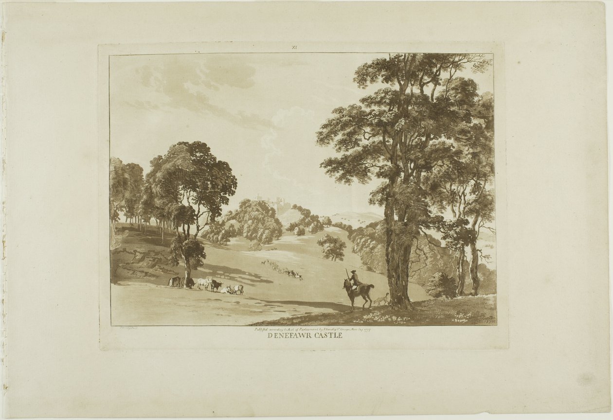 Château de Denefawr, planche onze de Douze vues du Pays de Galles - Paul Sandby
