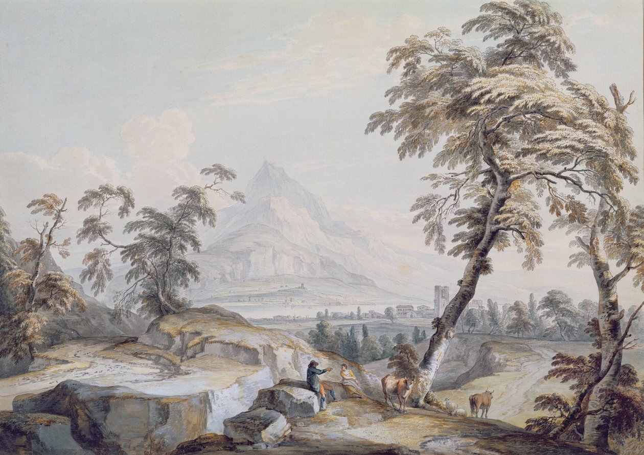 Paysage italianisant avec voyageurs, n°1 - Paul Sandby