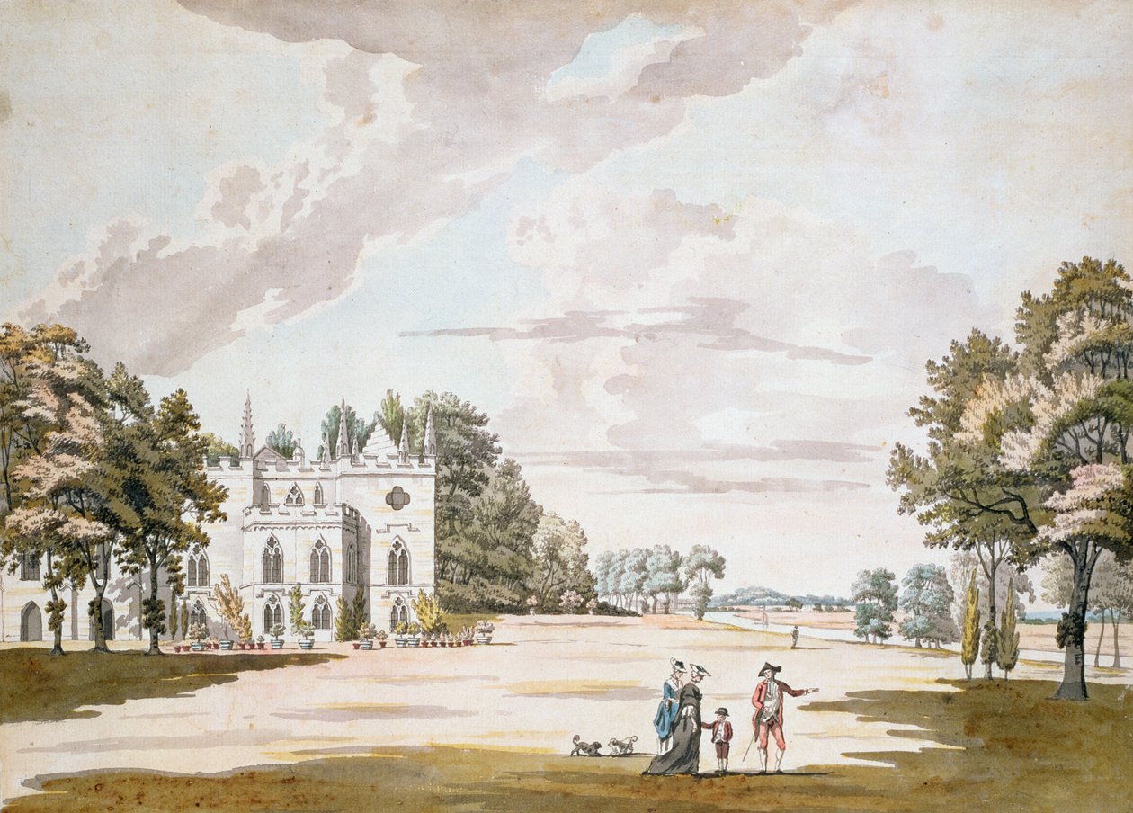 La façade sud de Strawberry Hill, XVIIIe siècle - Paul Sandby