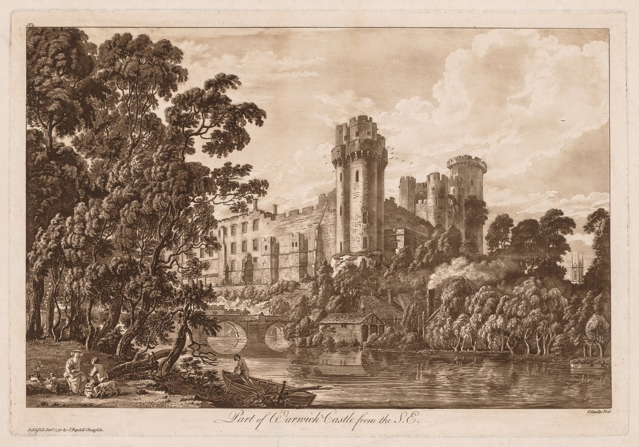 Vues du Château de Warwick : Une Partie du Château de Warwick depuis le Sud-Est - Paul Sandby