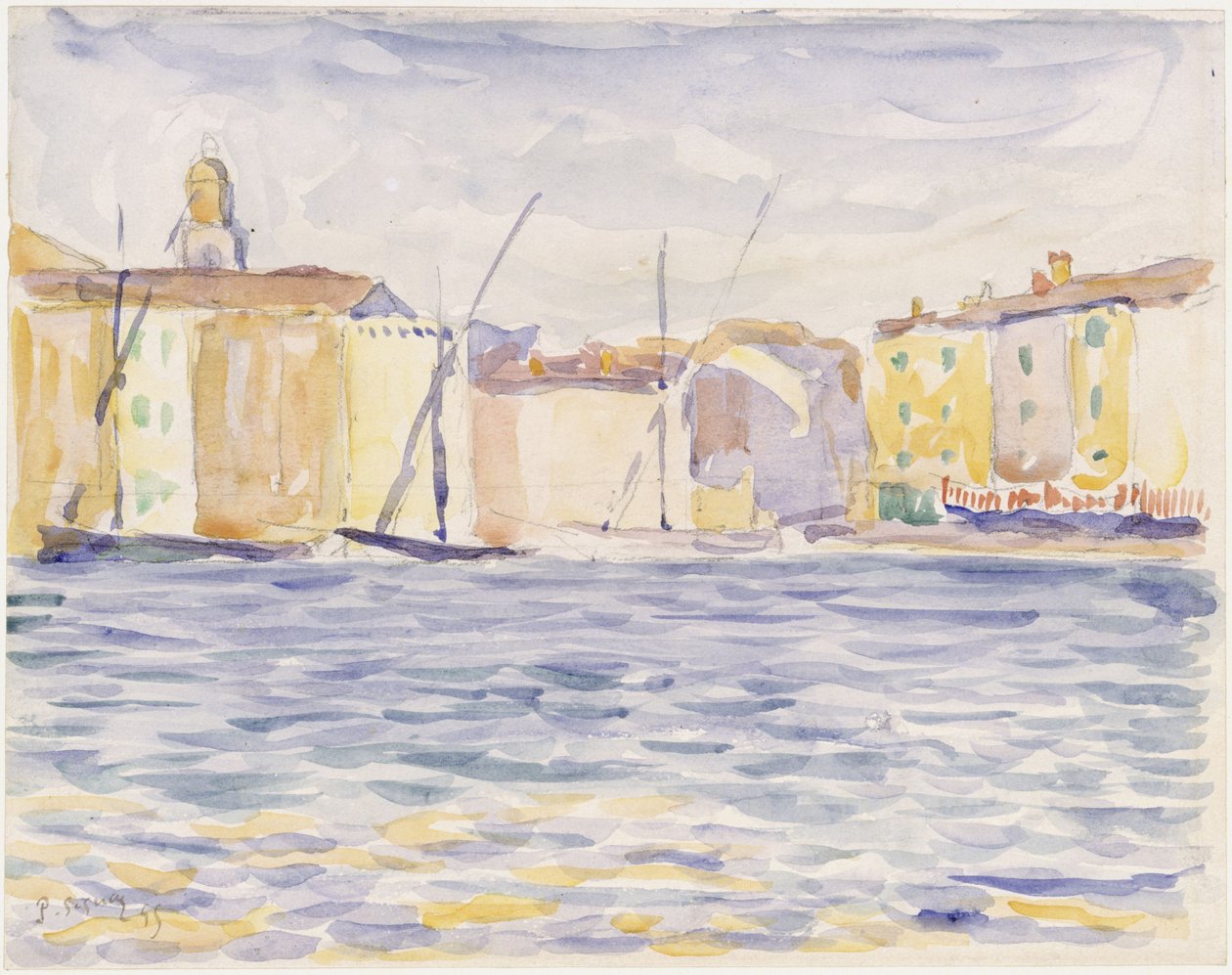 Maisons à un débarcadère dans le Sud - Paul Signac