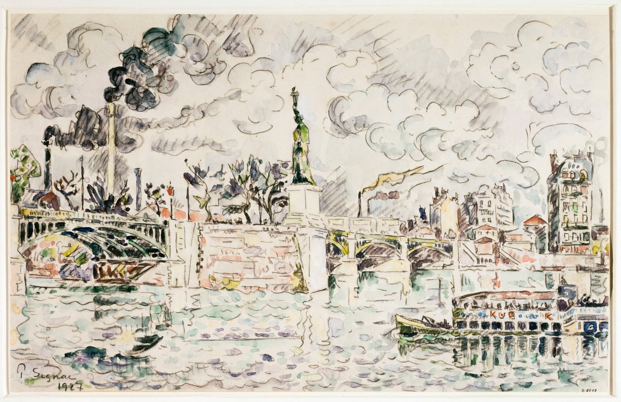 Le pont de Grenelle en 1927. - Paul Signac
