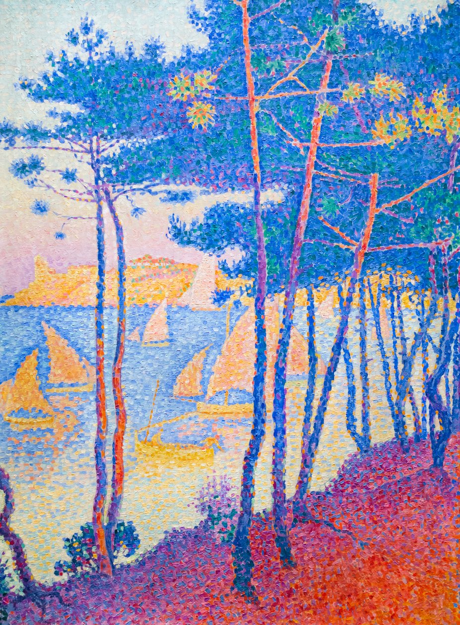 Voiliers et pins, vers 1896 - Paul Signac