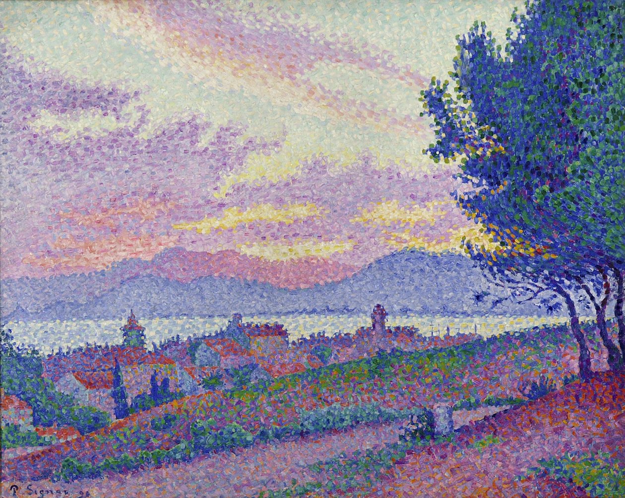 Vue de Saint-Tropez, coucher de soleil au bois de pins, 1896 - Paul Signac