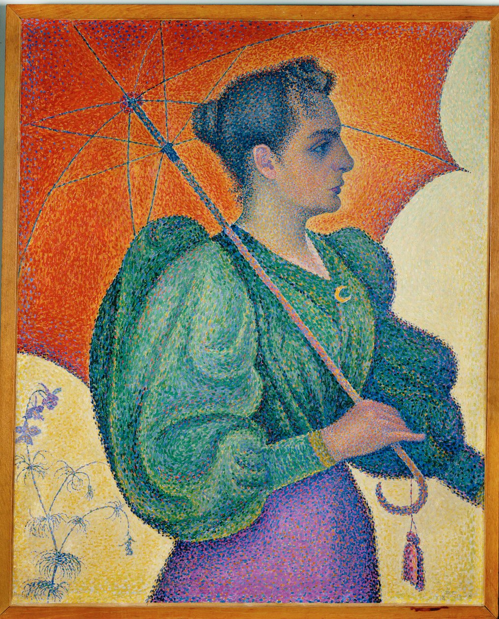Femme avec parapluie (peinture sur toile) - Paul Signac