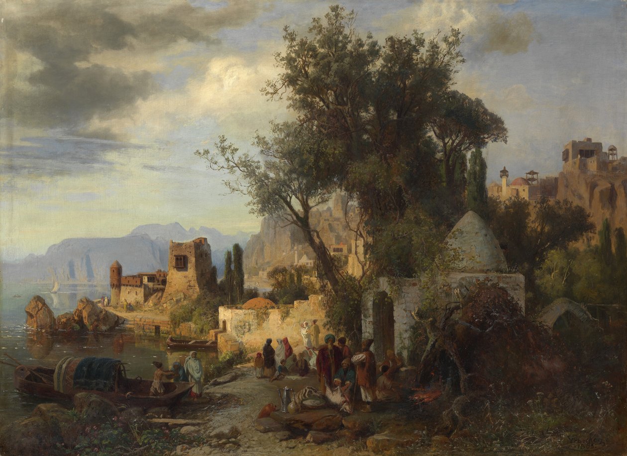 Soirée près de la rivière Kura près de Tiflis - Paul von Franken
