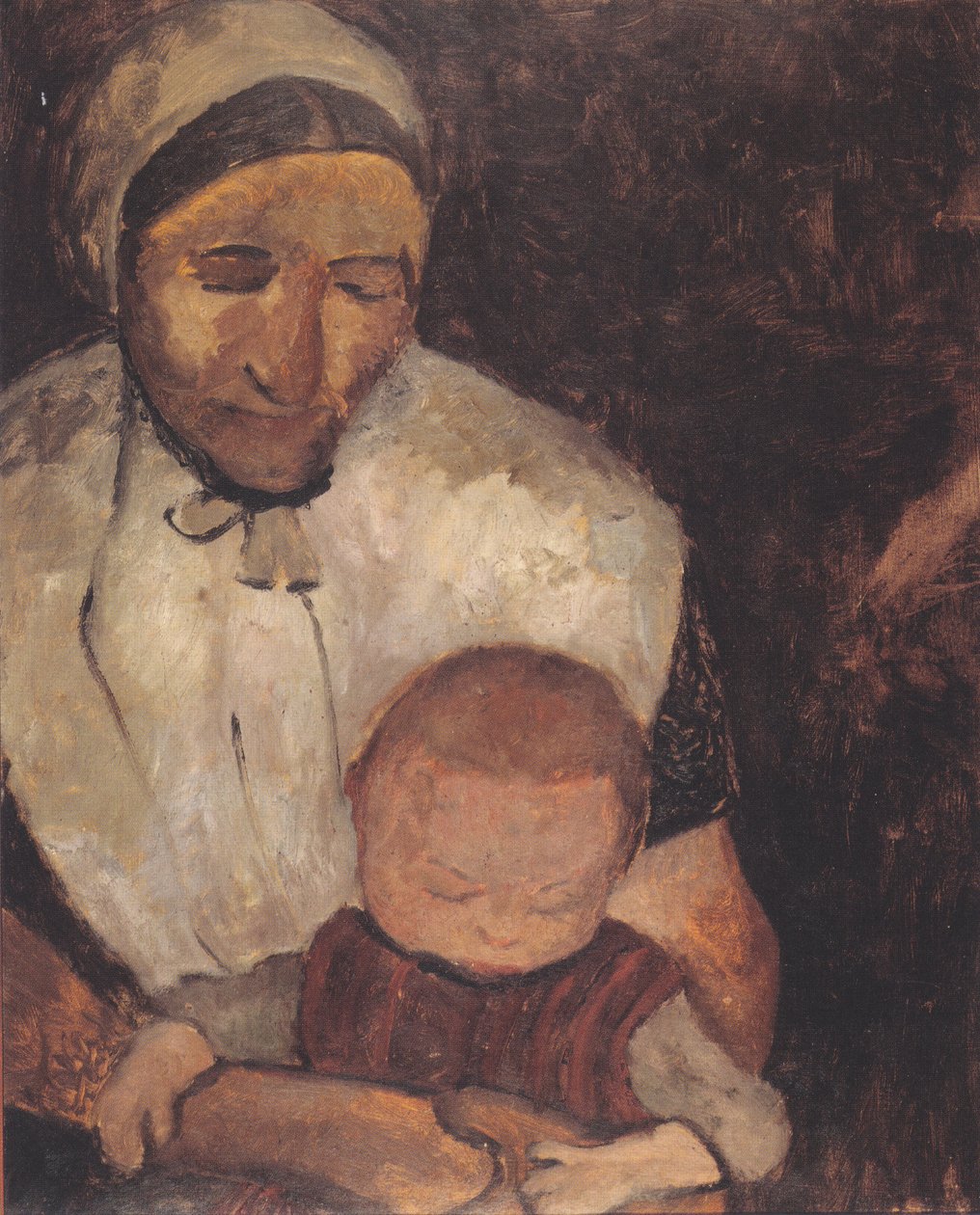 Paysanne assise avec enfant sur les genoux - Paula Modersohn-Becker