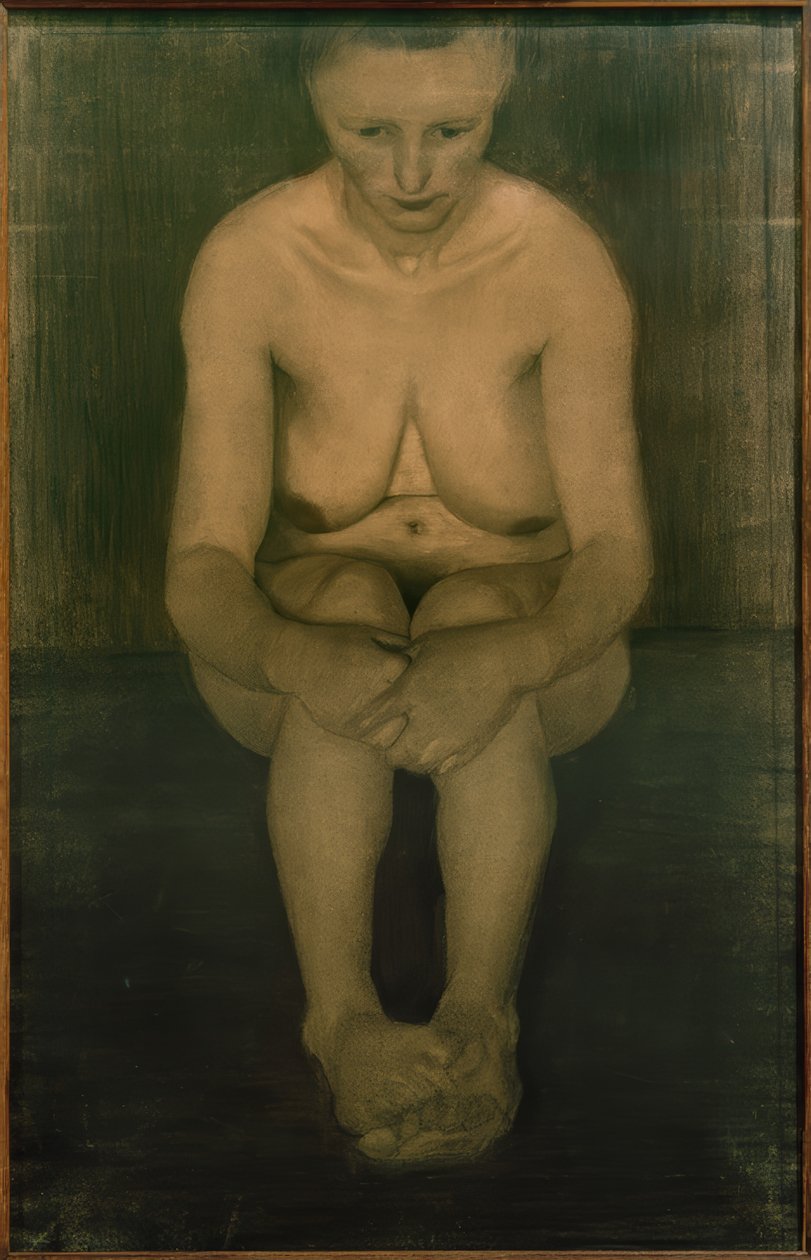 Nu féminin assis, de face avec les pieds croisés - Paula Modersohn Becker