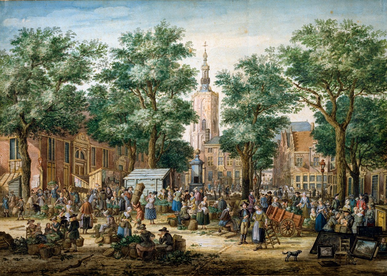 Le grand marché vert à La Haye - Paulus Constantijn la Fargue