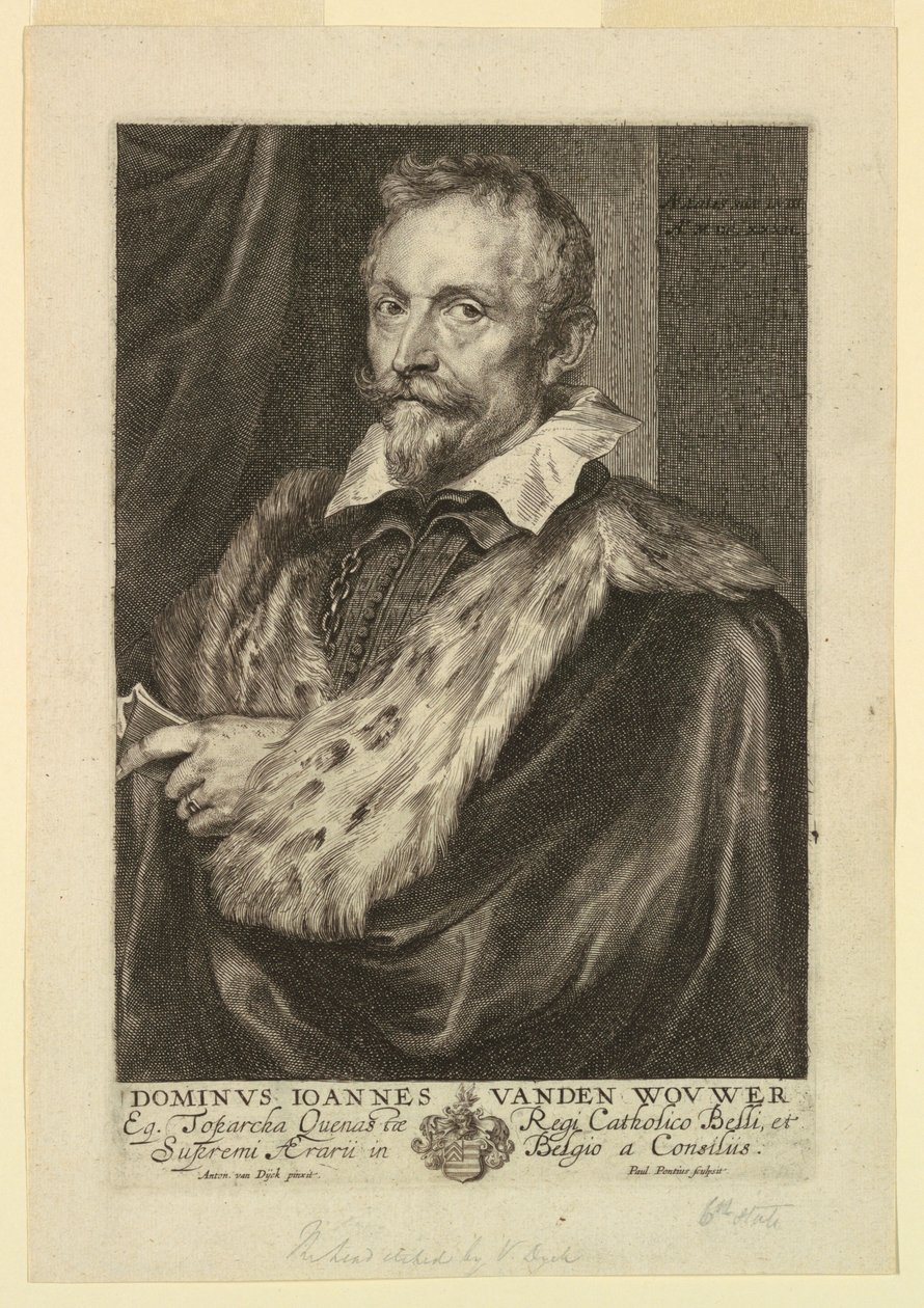 Portrait de Jan van der Wouwer, des Icones Principum Virorum - Paulus Pontius