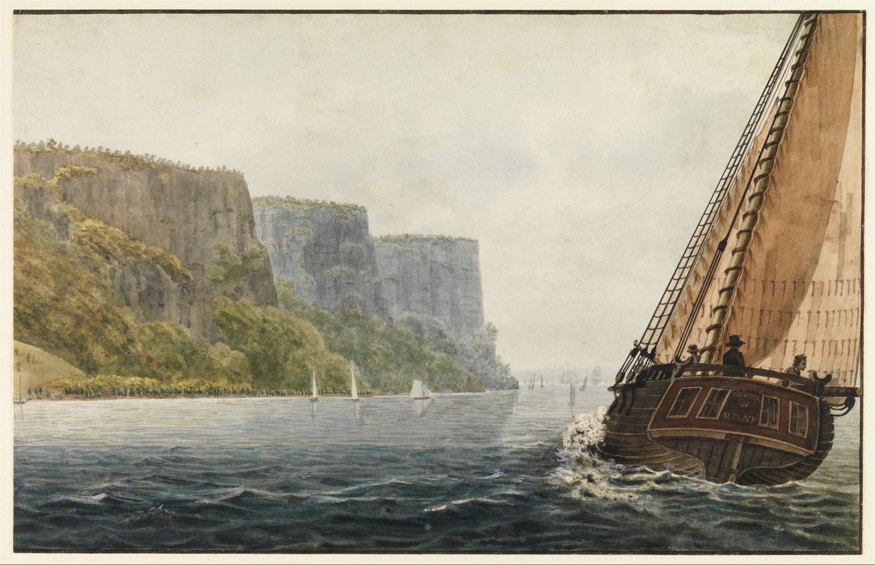 Le bateau "Mohawk of Albany" passe les Palissades - Pavel Petrovich Svinin