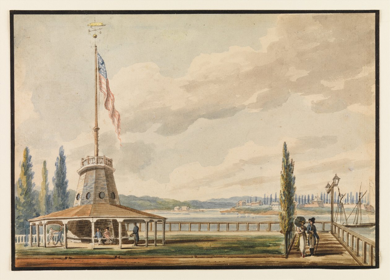 Première vue de New York par le voyageur - La batterie et Flagstaff - Pavel Petrovich Svinin