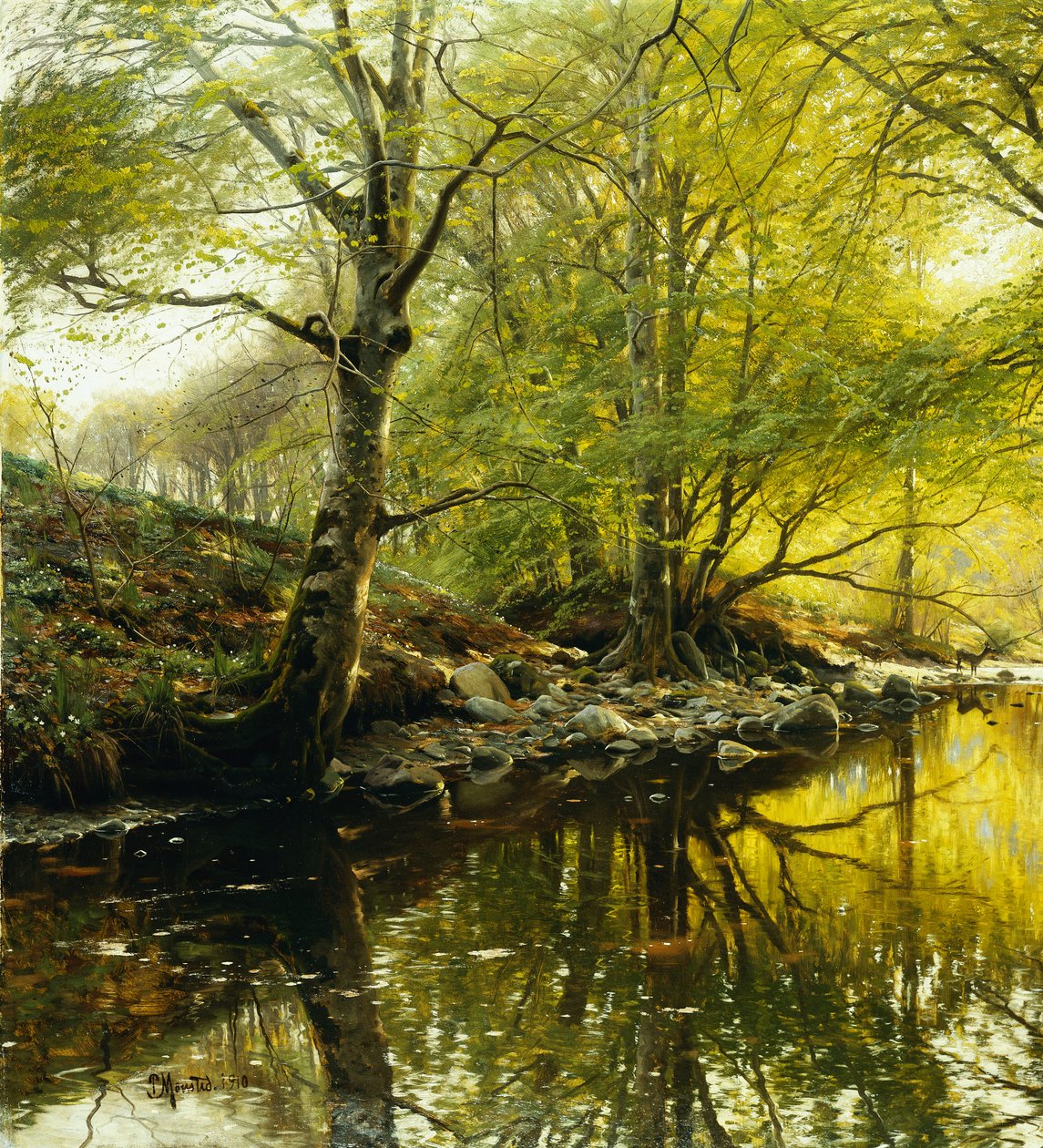 Paysage Fluvial Boisé - Peder Monsted