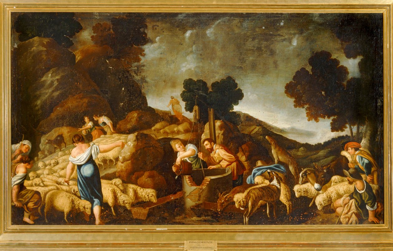 Rachel et Jacob au puits ... (huile sur toile) - Pedro Orrente