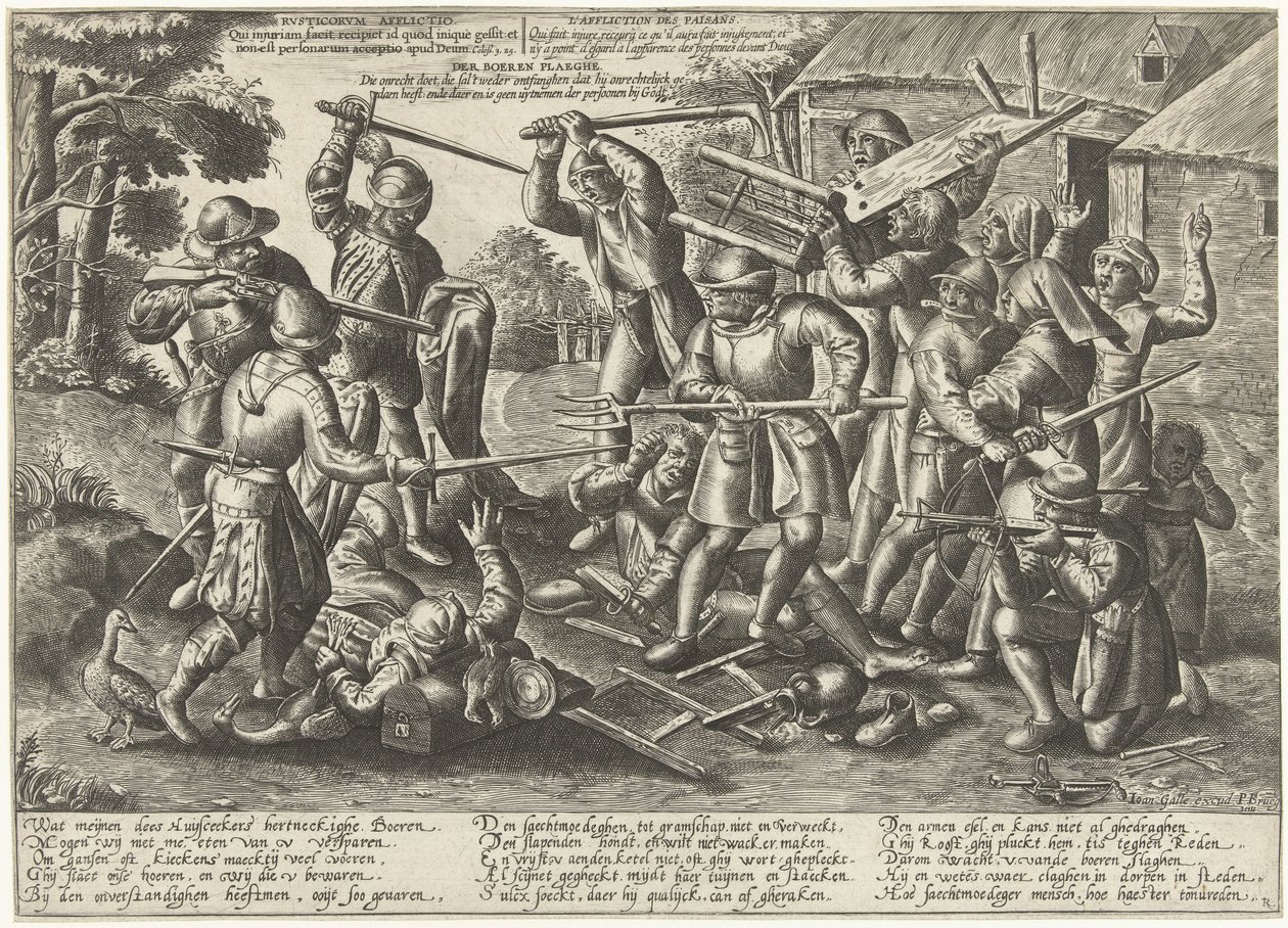 Combat entre paysans et soldats - Peeter Baltens