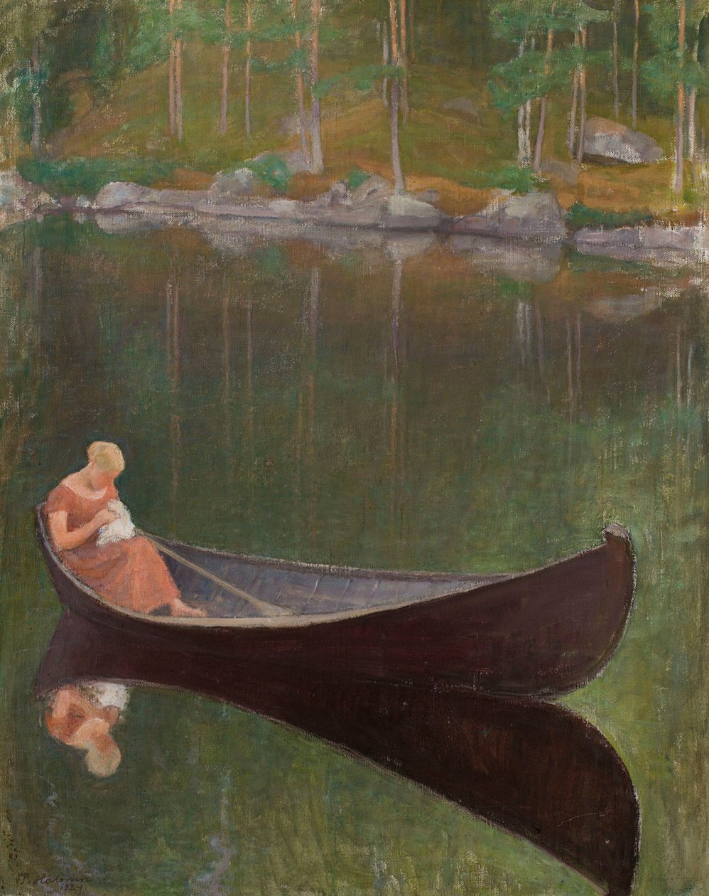 Une femme dans un bateau - Pekka Halonen