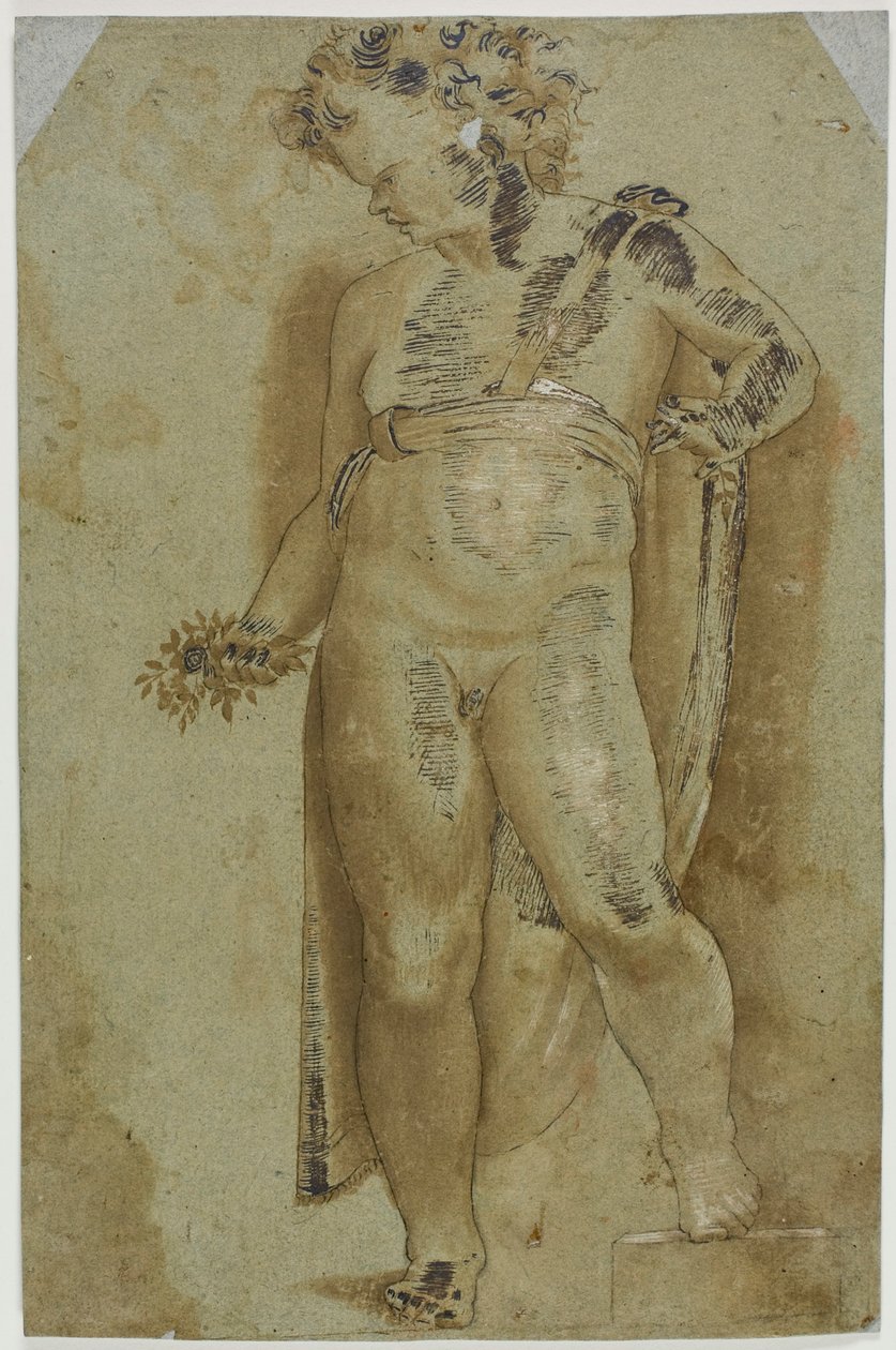 Putto tenant des fleurs - Pellegrino Tibaldi