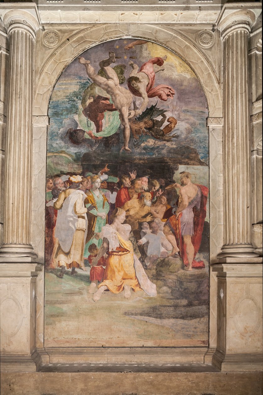 Saint Jean-Baptiste baptisant des gens, Chapelle Poggi - Pellegrino Tibaldi