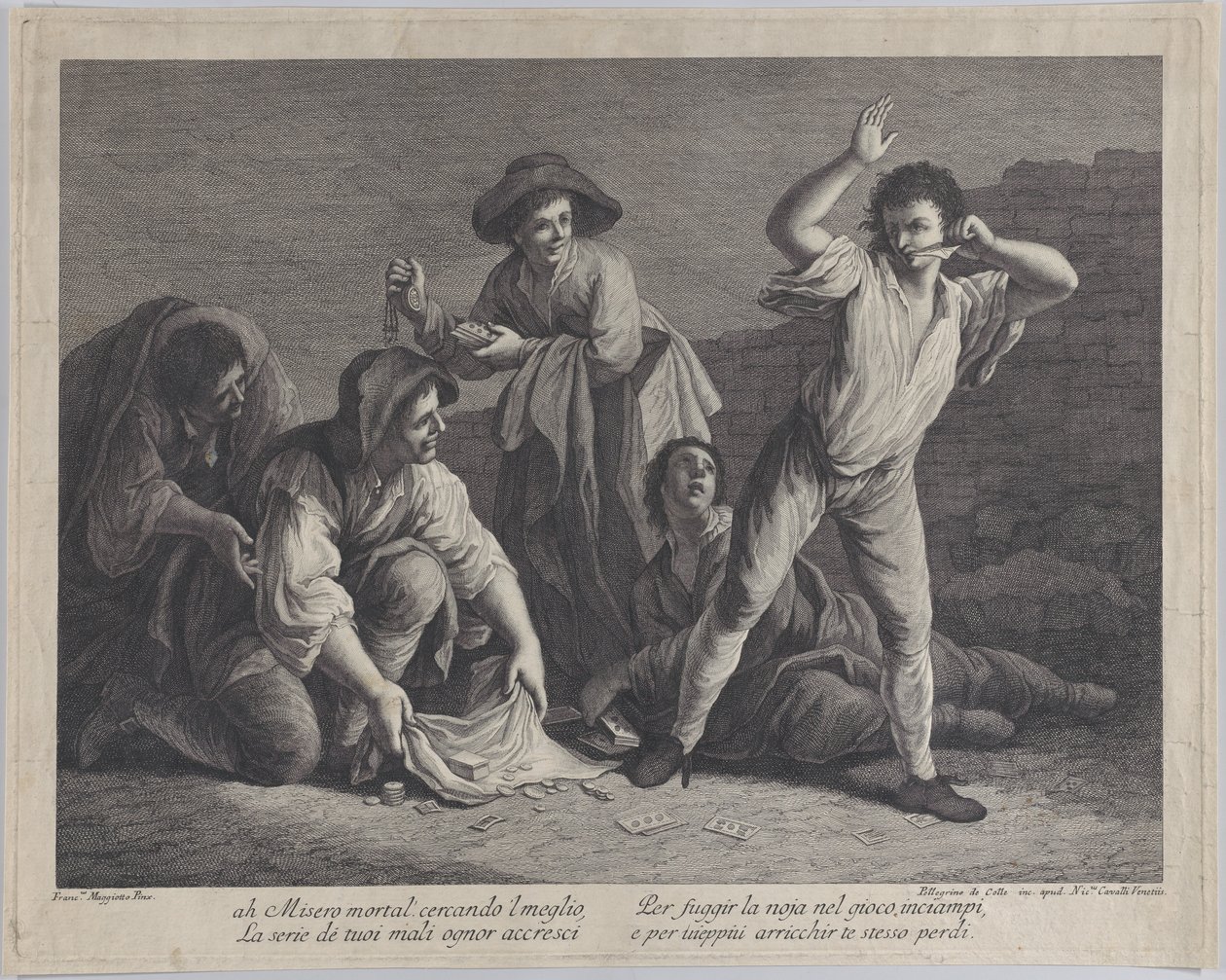 Un groupe de personnes jouant, 1770-1800 - Pellegrino dal Colle
